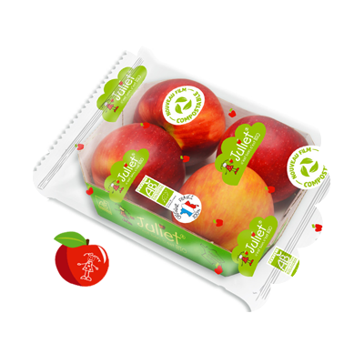 An ecological and recyclable packaging for an organic apple - Juliet Apple